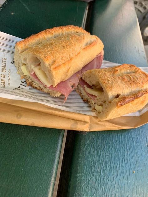 Utopie Ham and Cheese Baguette Baguette And Cheese, Ham And Cheese Sandwich Aesthetic, Ham And Cheese Baguette, Ham Baguette, Cheese Baguette, Ham And Cheese Toastie, Bakery House, Romanticise Life, Cheese Toastie