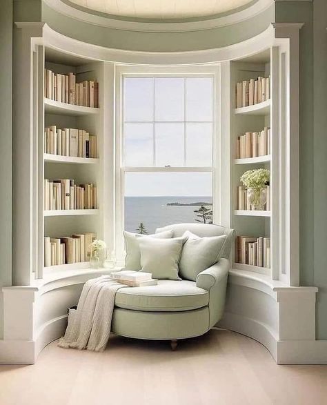 Cozy Home Library, Home Library Rooms, Home Library Design, Home Libraries, In The Corner, Home Library, Book Shelf, Home Room Design, Home Office Design