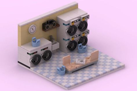 Micro Lego, Lego Creative, Lego House, Building Techniques, Lego Projects, Washing Machines, Lego Ideas, Dryers, Lego City