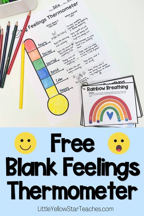 Introducing a powerful tool for educators and parents: the Feelings Thermometer. Ideal for a Calm Down Corner, this self-regulation activity aids children in recognizing and managing emotions. Join us to nurture emotional well-being in kids through this engaging and effective method. Emotions Thermometer Free Printable, Activities For Self Regulation, Emotion Recognition Activities, Feeling Identification Activities, Emotion Thermometer Free Printable, Emotional Identification Activities, Mood Meter For Kids, Feelings Activities Kindergarten, Emotion Regulation Activities For Kids