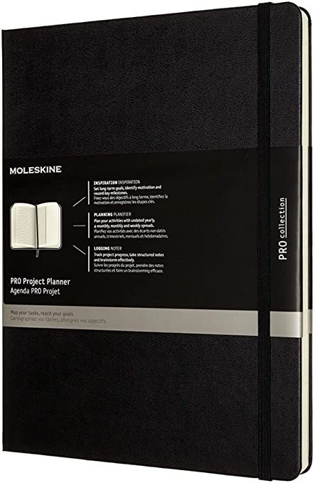 Amazon.com: Moleskine PRO Project Planner, Hard Cover, XL (7.5" x 9.5") Black, 288 Pages : Moleskine: Everything Else Moleskine Cover, Vertical Weekly Planner, Long Term Goals, Project Planner, Weekly Planning, Yearly Calendar, Business Planner, Desk Calendars, Planner Cover