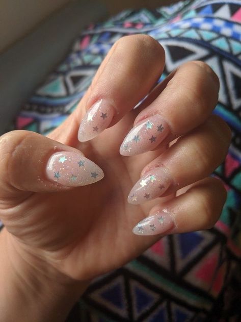 (paid link) Short almond nails. Cute Almond Nails, Gel Acrylic Nails, Glitter Gel Nails, Almond Shape Nails, Her Nails, Almond Nails Designs, Almond Acrylic Nails, Almond Nail, Nails Almond