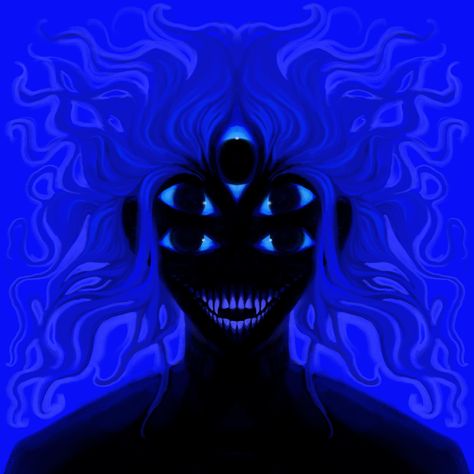 In the moment - - - - - - - #surreal #surrealist #portrait #portraitart #oc #characterart #character #eyes #eyesdrawing #dreamcore #weirdcore #unreality #sketch #digitalart #darkart #darkillustration #blueart #blueaesthetic #strange #eldritch Lots Of Eyes Drawing Creepy, Multiple Eyes Character Design, Weirdcore Character Design, Breakcore Art, Eldritch Horror Oc, Blue Eye Art, Eldritch Being, Eldritch Art, Void Oc