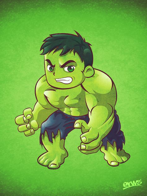 The Incredible Hulk Fan Art. By: Erws. Hulk Pictures, Hulk Tattoo, Hulk Party, Hulk Birthday, Chibi Marvel, Avengers Cartoon, Baby Avengers, Hulk Smash, Karakter Disney