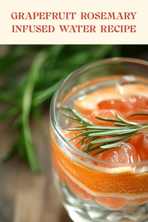 A refreshing Recipe for Grapefruit Rosemary Infused Water, featuring vibrant grapefruit and aromatic rosemary. Perfect for staying hydrated and healthy in summer. Grapefruit Water Recipes, Water Infusion Ideas, Infused Water Recipes Flat Belly, Rosemary Infused Water, Grapefruit Benefits, Rosemary Water, Infused Waters, Daily Water Intake, Plain Water