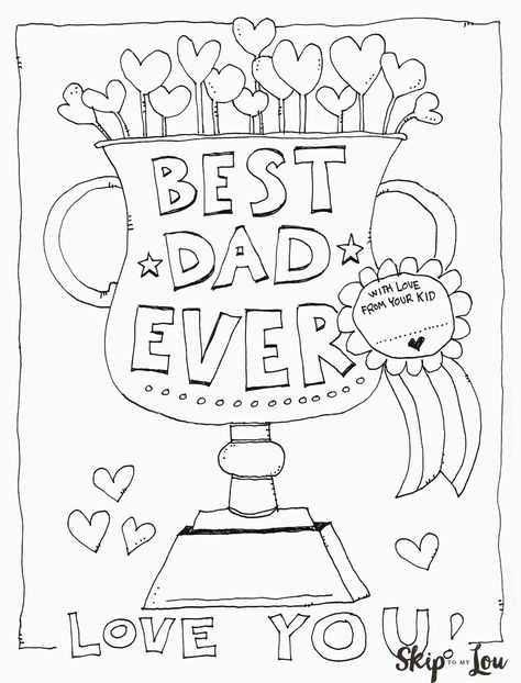 Free printable Dad coloring page for Father's Day. This cute coloring sheet makes the perfect Father's Day Card. Every Dad will love this award. Kids Fathers Day Crafts, Happy Birthday Coloring Pages, Fathers Day Coloring Page, Fathers Day Art, Father's Day Activities, Father's Day Printable, Birthday Coloring Pages, Posca Marker