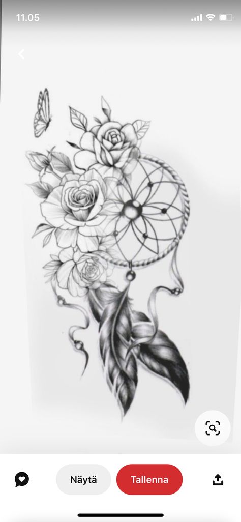 Upper Shoulder Back Tattoos For Women, Feather Half Sleeve Tattoo For Women, Dream Catcher Flower Tattoo, Dream Catcher Tattoo Upper Arm, Dreamcatcher Shoulder Tattoo, Flowers And Dream Catcher Tattoo, Tattoo Ideas Female Dreamcatcher, Moon And Flowers Drawing, Mandala Dream Catcher Tattoo