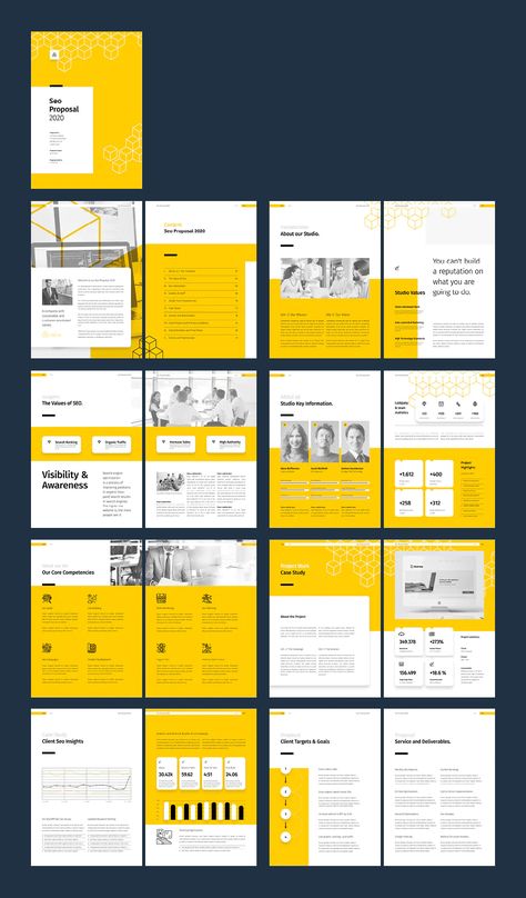 Handbook Template Design, Proposal Design Layout Creative, Handout Design Layout, Seo Portfolio, Report Design Ideas, Indesign Layout Inspiration, Proposal Template Design, Free Business Proposal Template, Proposal Brochure