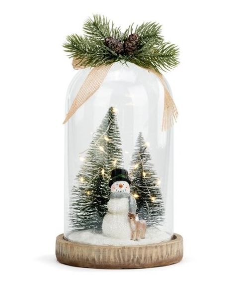 Glass Cloche Decor, Cloche Decor, Christmas Globes, Winter Centerpieces, Brush Trees, Xmas Deco, Diy Christmas Decorations Easy, Christmas Jars, Bottle Brush Trees