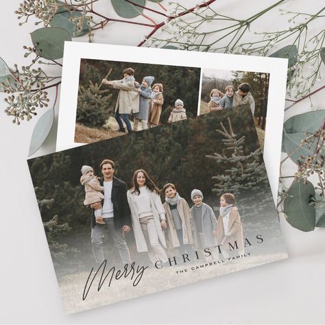 Family Photo Cards, Card With Photo, White Overlay, Unique Christmas Cards, Happy Holiday Cards, Family Christmas Cards, Simple Photo, Christmas Wonderland, Photo Christmas