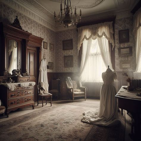 In the heart of the Victorian era, this abandoned bedroom exudes timeless elegance. The antique closets, adorned with intricate carvings… | Instagram Victorian Era Bedroom, 1800s Bedroom, Gothic Victorian Bedroom, Abandoned Bedroom, Victorian Era House, Victorian Closet, Victorian Era Aesthetic, Romantic Bedroom Design, Forgotten Memories