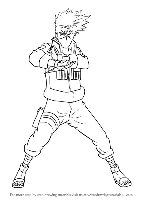 Learn How to Draw Kakashi Hatake from Naruto (Naruto) Step by Step : Drawing Tutorials Draw Kakashi, Kakashi Drawing, Naruto Drawings Easy, Naruto Jiraiya, Naruto Sketch Drawing, Naruto Sketch, Naruto Drawings, Naruto Kakashi, Easy Drawings Sketches