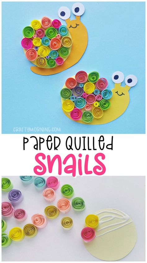 Snails Kids, Snail Craft, Pencil Crafts, Cute Snail, Desain Quilling, Mollie Makes, Easy Craft, Glue Crafts, Animal Crafts