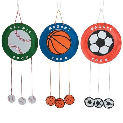 Sports Crafts For Kids, Sport Themed Crafts, Kids Sports Crafts, Sports Crafts, Bible School Crafts, Sport Craft, Sports Signs, Vbs Crafts, Sports Camp