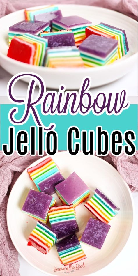 7 Layer Jello, Jello For Kids, Jello Layers, Finger Jello Recipe, Layer Jello, Rainbow Jello Recipe, Rainbow Jello Shots, Layered Jello Recipe, Finger Jello