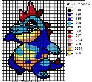 Crochet Fanatic: Pokemon 152-164: Chikorita, Bayleef, Meganium, Cyndaquil, Quilava, Typhlosion, Totodile, Croconaw, Feraligatr, Sentret, Furret, Hoothoot, & Noctowl Stitch Pokemon, Pokémon Perler, Pokemon Cross Stitch Patterns, Pokemon Pixel, Pokemon Project, Pokemon Cross Stitch, Pokemon Bead, Crochet Pokemon, Pokemon Diy