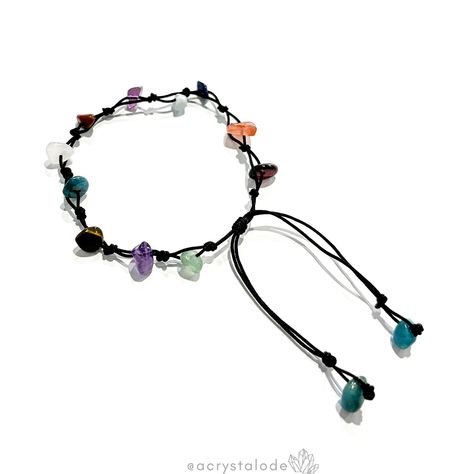 Check out our stunning handmade black cord bracelet, featuring a vibrant mix of multi-colored stones! 🌈✨ Perfect for everyone, this unisex piece is adjustable for the perfect fit. Whether you’re dressing up or keeping it casual, this bracelet adds a pop of color and style to any outfit. Handmade with love, just for you. 💫🖤 Shop from our website www.acrystalode.com Crystal Macrame, Avatar Dr, Bead Diy, Color Vibe, Cord Jewelry, Colored Stones, Beaded Crafts, Cord Bracelet, Cord Bracelets