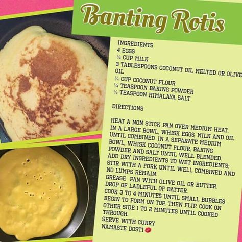 Banting roti 2 Banting Bread, Banting Diet, Keto Egg Fast, Banting Recipes, Bread Alternatives, Canned Meat, Lchf Recipes, Lunch Box Recipes, Low Carb High Fat