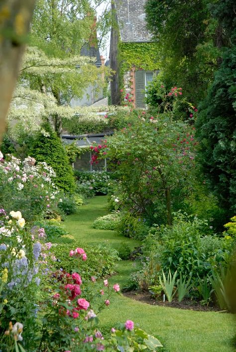 Narrow Garden, Cottage Garden Design, Cottage Garden Plants, Have Inspiration, Garden Pathway, Romantic Garden, Gorgeous Gardens, Back Garden, Small Gardens