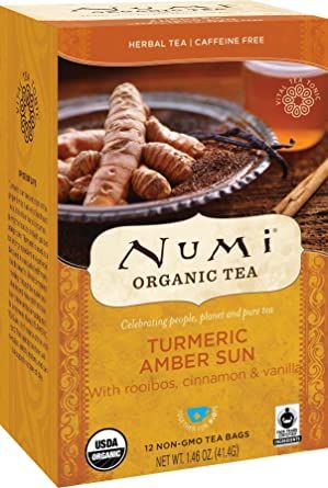 Numi Organic Tea Amber Sun, 12 Count Box of Tea Bags (Pack of 6) Turmeric Tea (Packaging May Vary) Numi Tea, Herbal Tea Benefits, Ayurvedic Diet, Apple Notes, Sun Tea, Caffeine Free Tea, Herbal Teas Recipes, Organic Herbal Tea, Turmeric Tea