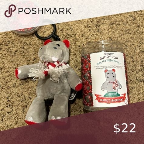 NEW- Holly the Hippopotamus Buddy Clip Scentsy Buddies, Hippopotamus, Peppermint, Disney, Closet, Clothes Design