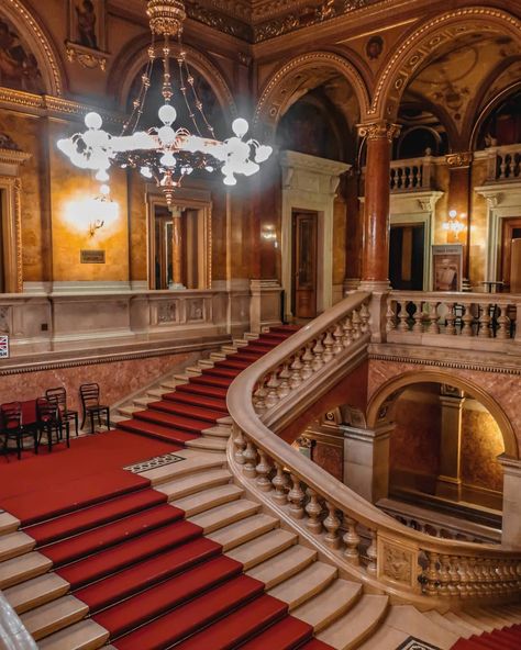 Hungary Bucket List | Visit the beautiful Hungarian State Opera House in Budapest Budapest Castle Hill, House Of Terror Budapest, Hungarian State Opera House, Visit Budapest, Gryffindor Aesthetic, Andrassy Avenue Budapest, Hungary Travel, Parliament Building Budapest, Hungary