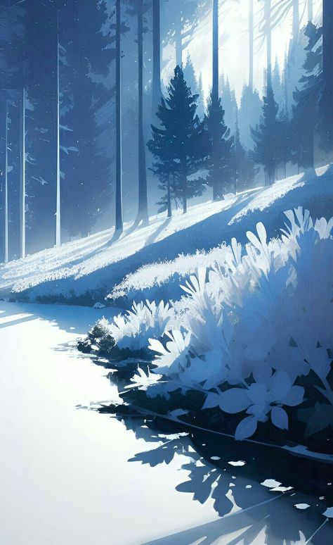 Winter Environment Art, Winter Background Drawing, Winter Concept Art, Digital Painting Techniques, Scenery Background, Landscape Concept, Cool Wallpapers Art, Fantasy Art Landscapes, Landscape Illustration