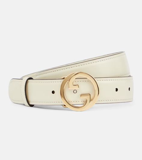 GG leather belt in white - Gucci | Mytheresa Chunky Wool Scarf, Mid Heel Boots, Luxury Belts, Amazing Fashion, White Belt, Designer Accessories, Matching Accessories, Gucci Belt, Metallic Logo