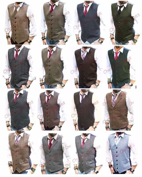 Waistcoat Men Casual, Men Vest Outfits, Vest Outfits Men, Mens Vest Fashion, Waistcoat Woman, Men's Vests, Tweed Waistcoat, Mens Waistcoat, Mens Hats Fashion