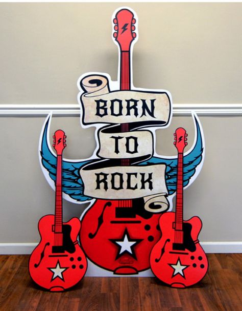 Born To Rock_1 Image Rock Star Party Decorations, Festa Rock Roll, Rock And Roll Birthday Party, Rock Baby Showers, Rock Star Theme, Born To Rock, Rock And Roll Birthday, Diva Party, Rockstar Birthday