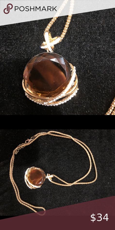 Brown stone necklace with little crystals. Brown stone necklace with little crystals on a long chain. Jewelry Necklaces Stone Jewellery Set, Prom 2024, Stone Jewellery, Brown Stone, Jewellery Set, Chain Jewelry, Long Chain, Stone Necklace, Stone Jewelry