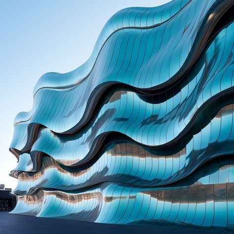 Water Facade Architecture, Translucent Material Architecture, Fish Inspired Architecture, Fluidity Concept Architecture, Water Inspired Architecture, Ocean Inspired Architecture, Ocean Architecture Concept, Fluidity Architecture, Water Architecture Concept