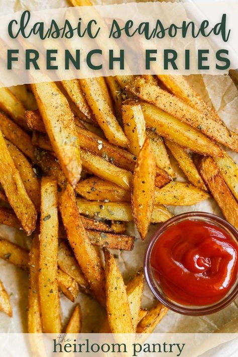 Seasoned French Fries Recipe, Cast Iron Skillet Burgers, Skillet Burger, French Frie Seasoning, How To Make Fries, Seasoned French Fries, Skillet Burgers, Summer Barbeque, Making French Fries