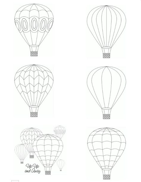 Hot air balloon printable digital images from Birds Cards -- http://www.birdscards.com/?p=736 Hot Air Balloon Printable, Balloon Printable, Desain Quilling, Pola Sulam, 자수 디자인, Hot Air Balloons, Bird Cards, Balloon Art, Learn How To Draw