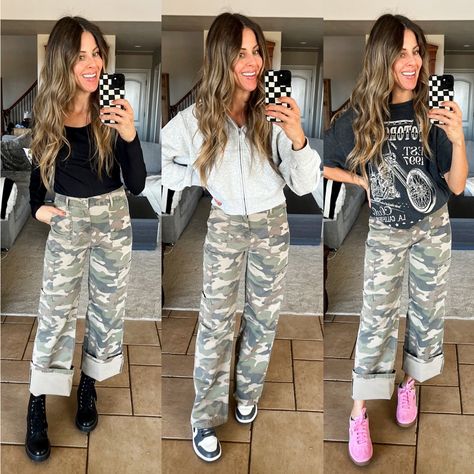 The best camo pants and they are only $18!!!! Grab them before they sell out. Comment OUTFIT to shop! . . . Walmart style, Walmart, outfits Walmart, Tryon, Walmart, favorites Walmart deals walmartfashion Walmart new arrivals Walmart, cargo pants no boundaries Walmart Follow my shop @happilynataliexo on the @shop.LTK app to shop this post and get my exclusive app-only content! #liketkit @shop.ltk https://liketk.it/4RDPg . . @walmart #walmartpartner #walmartfashion #walmartstyle #walmartou... How To Style Camo Pants Women, Casual Camo Outfits, How To Style Camo Cargo Pants, How To Wear Camo Pants, Style Camo Cargo Pants, How To Style Camo Pants, Camo Pants Outfits, Cargo Pant Outfits, Style Camo Pants