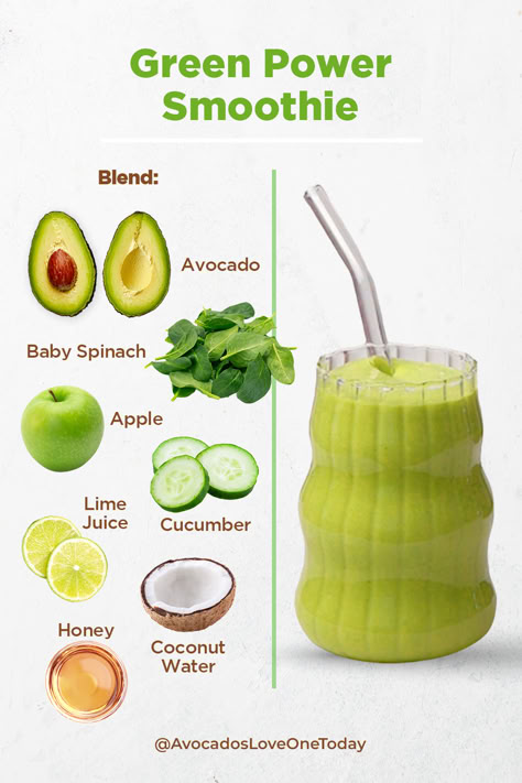 Did you know proper hydration is essential for maintaining radiant skin? Avocados may not immediately come to mind as a hydrating food, but they contain a surprising amount of water and fiber. Nearly 79% of an avocado's weight is attributed to water and fiber, making it a hydrating, and satisfying addition to your diet. One serving provides an excellent source of both vitamins A and K and a good source of fiber. #AddAvocado #SkinFood #Nutrition #Avocados #Smoothies #HealthyEating #Wellness Avocado Drink Recipes, Healthy Vegan Smoothies, Avocado Smoothie Recipe Healthy, Green Smoothie For Skin, Green Smoothies Healthy, Avocado Smoothie Recipes, Healthy Skin Smoothie, Smoothie Avocado, Avocado Smoothie Recipe