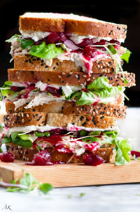 Cranberry Turkey Sandwich, Turkey Salad Sandwich, Cold Sandwich Recipes, Cheese Turkey, Turkey Sandwiches Recipes, Cream Cheese Sandwiches, Best Egg Salad Recipe, Cranberry Turkey, Salad Cream