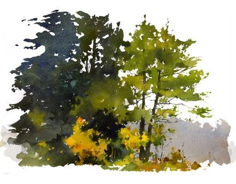 Gouache Landscapes, Tree Watercolor Painting, Art Pinterest, Watercolor Tree, Watercolor Painting Techniques, Watercolor Landscape Paintings, Watercolor Artists, Watercolor Trees, Watercolor Sketch