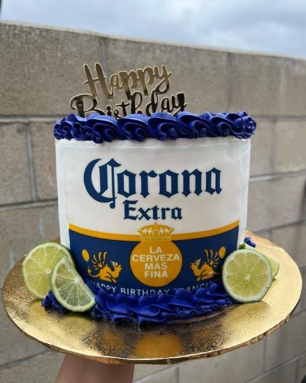 Corona Beer Cake Beer Themed Cake, Beer Party Theme, Sugar Sheets, Birthday Cake For Him, Beer Cake, Edible Cupcake Toppers, Cake Printing, Beer Theme, Cake Cookie