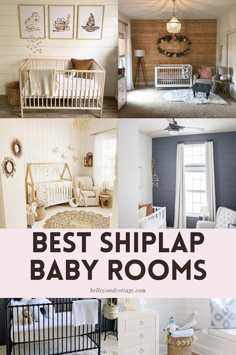 Shiplap is a sweet addition to any baby's room and you'll love these inspiring Shiplap Baby Nursery Ideas. You'll find modern nurseries, farmhouse nurseries, and even a Harry Potter inspired nursery! Adding a planked wall to a room design creates a timeless space that will grow with your child as you switch out furniture and décor through the years. Nursery Ideas With Shiplap, Nursery With Shiplap Wall, Shiplap Accent Wall Nursery, Shiplap Nursery Wall, Nuetral Nursery, Shiplap Nursery, Nursery Room Diy, Modern Nurseries, Baby Nursery Ideas