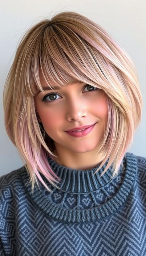 Combine layers and curtain bangs for a stylish bob 🌟 #LayeredBob #CurtainBangs Aline Bob With Bangs, Long Aline Bob, Layered Bob With Curtain Bangs, Layers And Curtain Bangs, Bob With Curtain Bangs, Long Aline, Aline Bob, Bob With Bangs, New Cut