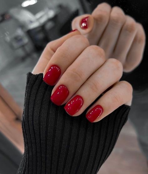 Short New Year’s Nails Red 2024 24 Ideas: Classy Designs & Trends Nails Red, Red Nail, New Year's Nails, New Year's, Nail Polish, Nails, Red, Black