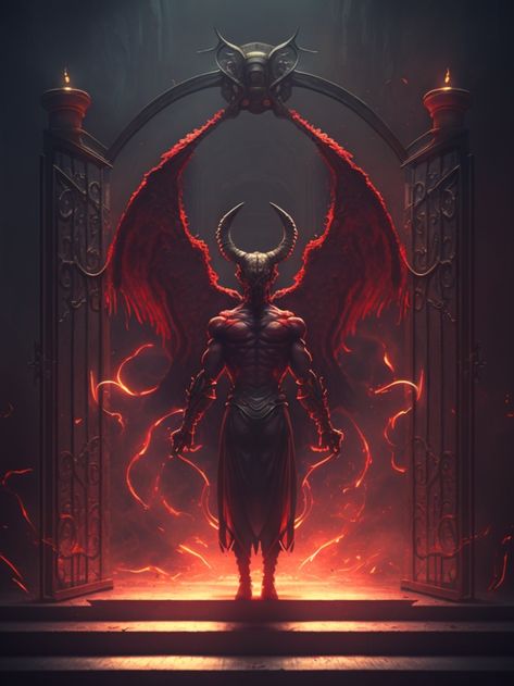 Lucifer Demon, Horror Artwork Illustrations, Demon Artwork, Evil Superman, King Of Hell, Grim Reaper Art, World Mythology, Evil Demons, Horror Artwork