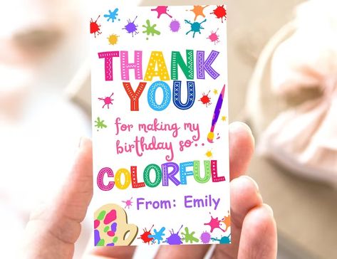 Art/paint Birthday Party Favor Tags, Kids Painting Party, Art Party Favors, Editable Art/paint Theme Party Thank You Tags for Treat Bags - Etsy Canada Art Themed Party Favors, Paint Theme Party, Art Party Favors, 11 Birthday, Kids Painting Party, Painting Birthday Party, Paint Themes, Painting Birthday, Kids Painting