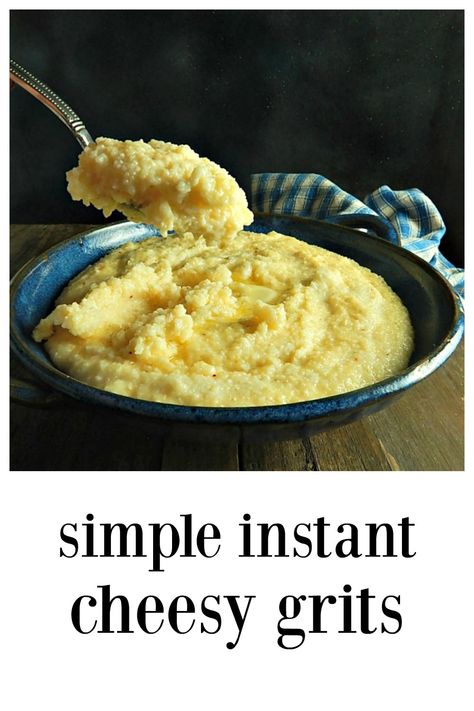 Cheesey Grits, Easy Cheese Grits, Cheesy Grits Recipe, Cheese Grits Recipe, Meal Sides, Quick Grits, Instant Grits, Beans Potatoes, Cheesy Grits