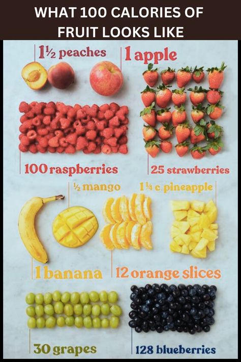 What 100 Calories Of Fruit Looks Like, Best Tips For Weight Loss What 1500 Calories Looks Like, High Calorie Vegetables, Lowest Calorie Fruit, Calories Of Fruit, Calories In Food, Food Combining Chart, 300 Calorie Breakfast, Healthy Gut Diet, Fruit Calories