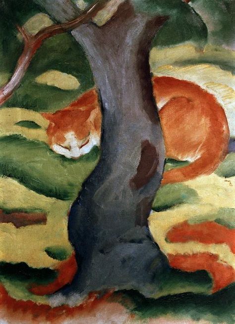 Cat under tree Photo Cat, Manchester Art, Raoul Dufy, Franz Marc, Classic Art, Cat Art, Art History, Oil On Canvas, Framed Art