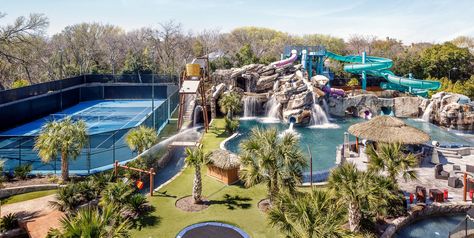 Good News — This Mansion With an Unreal, Private Backyard Water Park Is Now For Sale - Cosmopolitan.com Texas Mansions, Backyard Water Parks, French Mansion, In Ground Trampoline, Million Dollar House, Backyard Trampoline, Indoor Basketball Court, Dream Mansion, Mansions For Sale