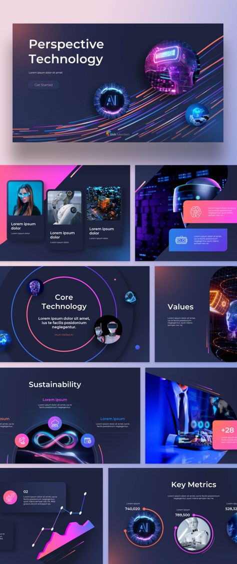 Innovation Background Design, Powerpoint Templates Technology, Futuristic Slide Design, Technology Presentation Template, Investor Presentation Design, Ppt Technology Design, Futuristic Infographic Design, Digital Presentation Design, 3d Presentation Design