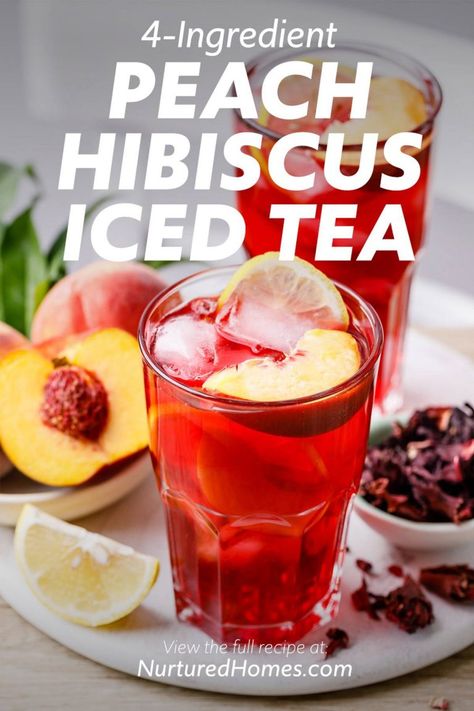 Cranberry Hibiscus, Hibiscus Iced Tea, Iced Tea Recipes Homemade, Homemade Iced Tea, Tea Drink Recipes, Banana Drinks, Health Drinks, Herbal Teas Recipes, Iced Tea Recipes